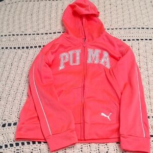 Puma Pink Zip-Up Jacket with Hood and Logo